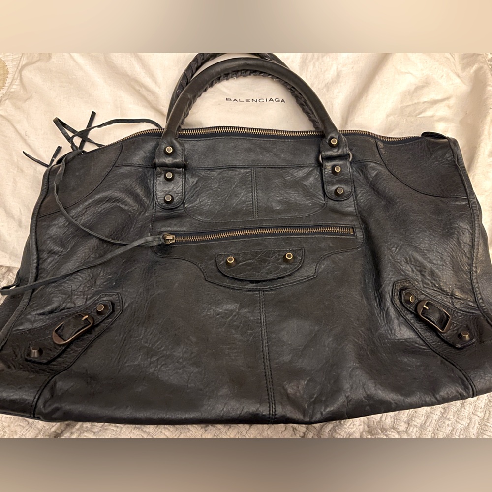 Balenciaga City Work Tote in Blue